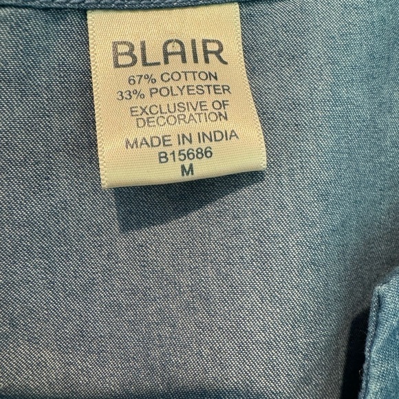 Vintage Blair Cotton Blend Boxy Embroidered Pullover Top / Medium - Picture 4 of 8